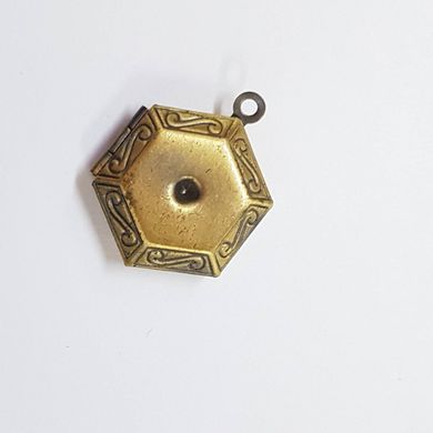 Кулон локет металлический, 24*18*6 мм, из бижутерного сплава, подвеска, украшение, медальон, бронза