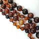 Сердолик бусины 6 мм, натуральные камни, поштучно, коричнево-черный