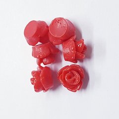 Кабошон 6*8*6 мм, украшение, пластик, красный