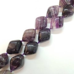 Бусы из натурального камня флюорита, длина изделия около 48 см, натуральные камни, колье, ожерелье, фиолетовый с зелеными