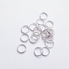 Кольцо для соединения, двойное, 8*1,2 мм, из бижутерного сплава, фурнитура, серебро