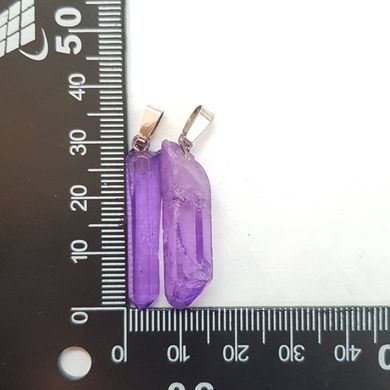 Кулон из горного хрусталя 26-40*5-13*5-13 мм, окрашенный кристалл из натурального камня, подвеска, украшение, медальон, фиолетовый