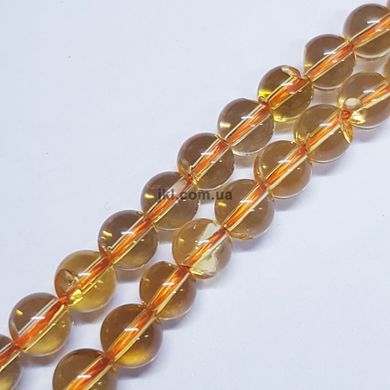Цитрин бусины 6 мм, ~53 шт / нить, натуральные камни, на нитке, оранжевый