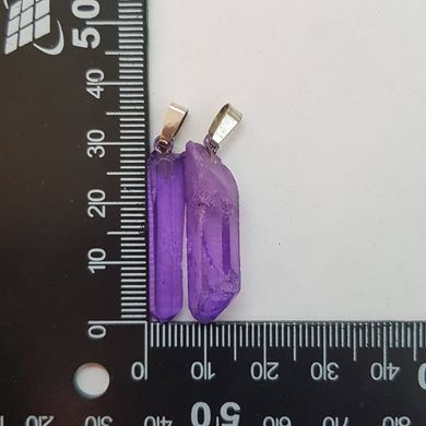 Кулон из горного хрусталя 26-40*5-13*5-13 мм, окрашенный кристалл из натурального камня, подвеска, украшение, медальон, фиолетовый