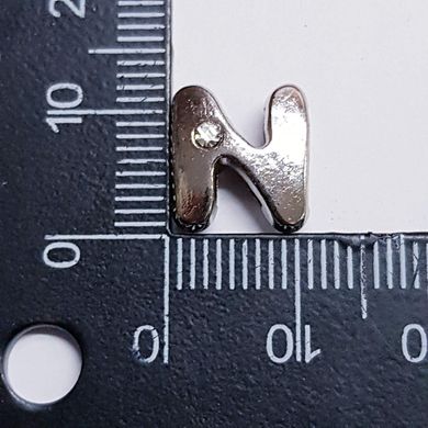 Бусина металлическая 12*11*5 мм, инкрустированные, поштучно, платина