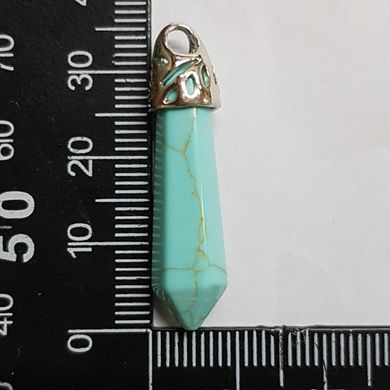 Кулон из бирюзы 35-40*8*8 мм, кристалл из натурального камня, подвеска, украшение, медальон, голубой