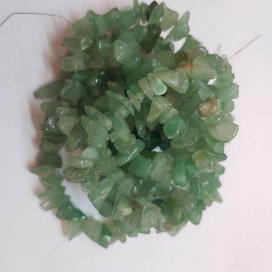 Нефрит натуральный бусины ширина 4-10 мм, длина нитки 43 см, крошка, натуральные камни, темно-зеленый