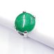 Кольцо с натуральным камнем хризопразом, на металлической основе, мельхиор, зеленый