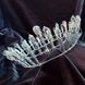 Корона из бижутерного сплава, на металлической основе, с кристалами имитации хрусталя, серебро