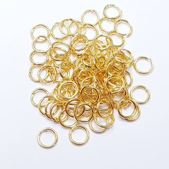 Кольцо для соединения, одинарное, 5*1 мм, из бижутерного сплава, фурнитура, яркое золото