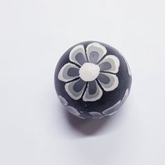 Бусини глина 17-18 мм, поштучно, чорний