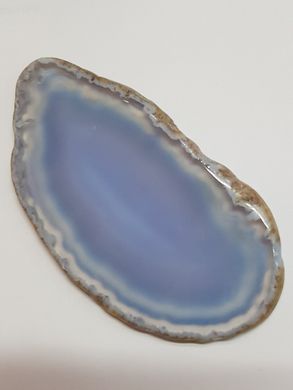 Кулон из агата 91*45*5 мм, срез из натурального камня, голубой, подвеска, украшение, медальон