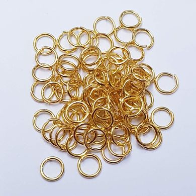 Кольцо для соединения, одинарное, 5*1 мм, из бижутерного сплава, фурнитура, яркое золото