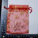 Подарочный мешочек для украшений, из органзы, 11*8,5*0,1 см, с атласными лентами, с снежинками, красный