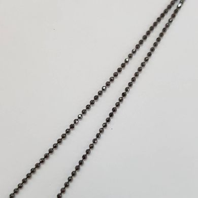Ланцюг кульками залізний, розмір ланки 1 мм,  металевий, бижутерний, декоративний, на метраж, колір чорний