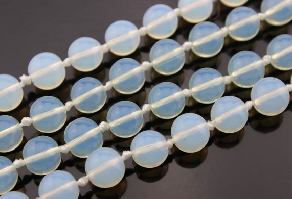 Лунный камень 4 мм, ~95 шт / нить, натуральные камни, на нитке, прозрачно-голубой
