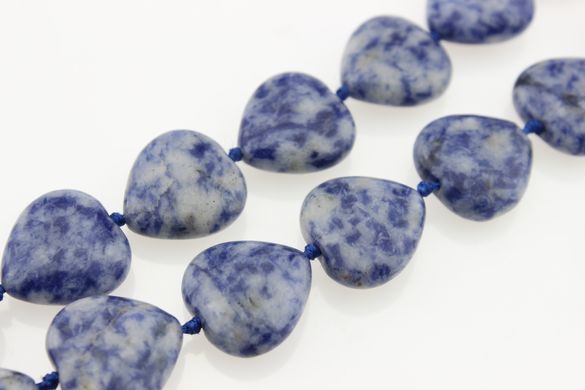 Азурит бусины 18*18 мм, ~22 шт / нить, натуральные камни, на нитке, голубые