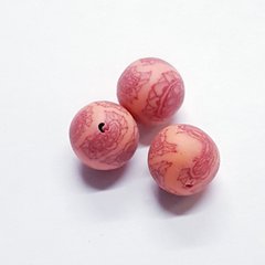 Бусины глина 10 мм, поштучно, красный с разноцветным