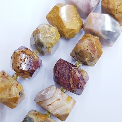 Яшма мукаит бусины 12-17*13-16 мм, натуральные камни, поштучно, разноцветный