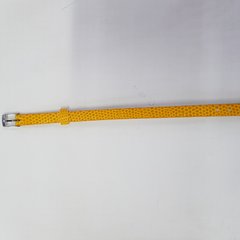 Ремінець браслет імітація шкіри, ширина 7 мм, довжина 21.5 см, жовто-оранжевий глянець