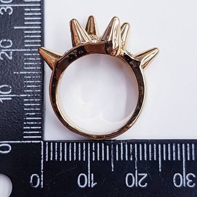 Кольцо, из натурального камня гематита, с шипами, цвет золото