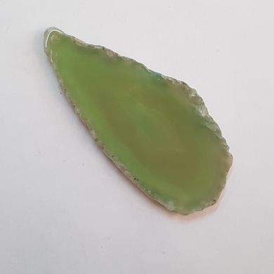 Кулон из агата 72*34*4 мм, срез из натурального камня, зеленый, подвеска, украшение, медальон