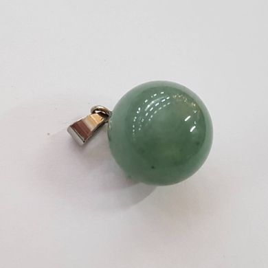 Кулон из нефрита 14 мм, из натурального камня, подвеска, украшение, медальон, зеленый