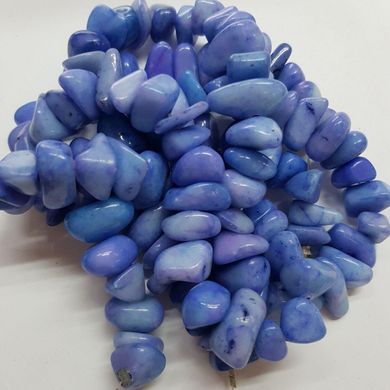 Самоцвет прессованный окрашенный бусины ширина 10-20 мм, длина нитки 45 см, крошка, натуральные камни, голубой