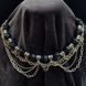 Колье Винтаж из хрусталя и цепей, длина изделия около 55 см, колье, ожерелье, черные
