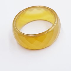 Кольцо из натурального камня агата, натуральные камни, цвет желтый