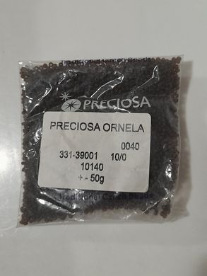 Бисер чехия Preciosa, размер 10, упаковка ~50 гр, матовый полупрозрачный, темно-коричневый