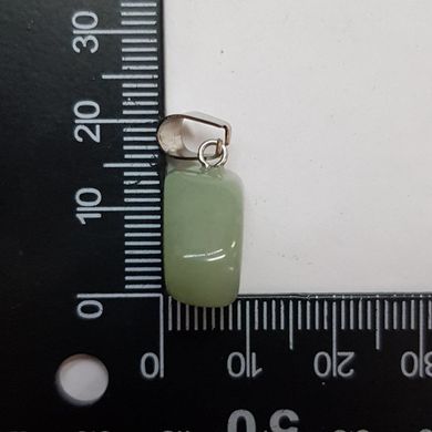 Кулон из нефрита 15*16*9 мм, из натурального камня, подвеска, украшение, медальон, светло-зеленый
