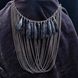 Колье капли с цепями, длина изделия около 72 см, колье, ожерелье, черные
