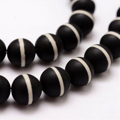 Агат черный DZI бусины 10 мм, натуральные камни, поштучно