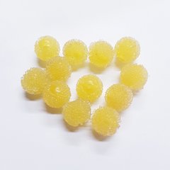 Бусины акрил 10 мм, поштучно, эффект сахара, желтый