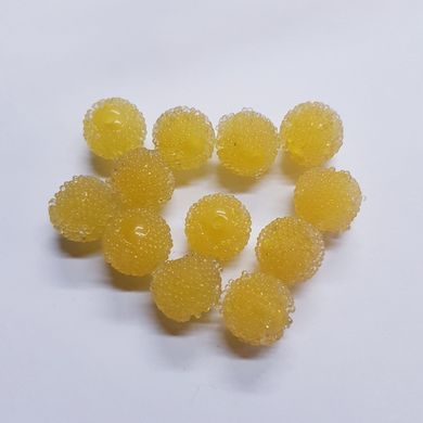 Бусины акрил 10 мм, поштучно, эффект сахара, желтый