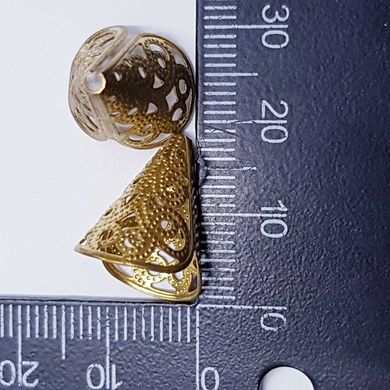 Шляпка металлическая из бижутерного сплава, 17*14 мм, штамповка, золото