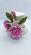 Заколка для волос, 46 мм, цветы из фоамирана, шляпка, айвори, белая с розовыми цветами