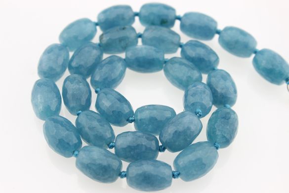 Аквамарин бусины 10*14 мм, ~28 шт / нить, натуральные камни, на нитке, голубые