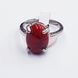 Кольцо с натуральным прессованым камнем бирюзой, на металлической основе, мельхиор, красный