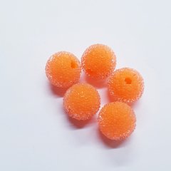 Бусины акрил 10 мм, поштучно, эффект сахара, оранжевый