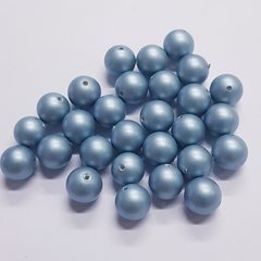 Бусины Майорка 8 мм, поштучно, голубо-серый, перламутровый