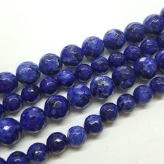 Лазурит прессованный бусины 10 мм, натуральные камни, поштучно, синие с белым