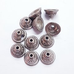 Шляпка-бусина металлическая, из бижутерного сплава, 11*6 мм, серебро