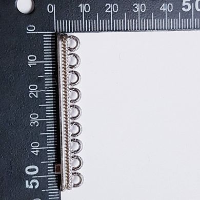 Карабин коннектор магнитный, 56*14*7 мм, из бижутерного сплава, платина