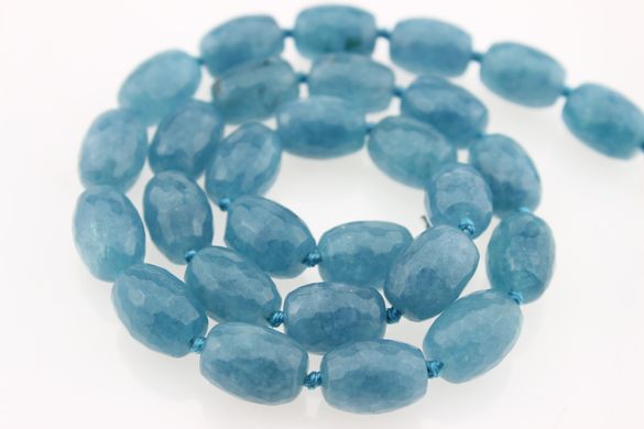 Аквамарин бусины 10*14 мм, натуральные камни, поштучно, голубые