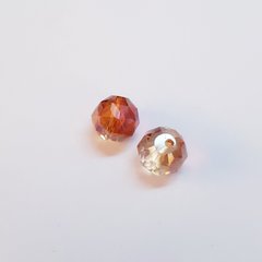 Чешское стекло, бусины 10 мм, поштучно, оранжевый с белым, прозрачный