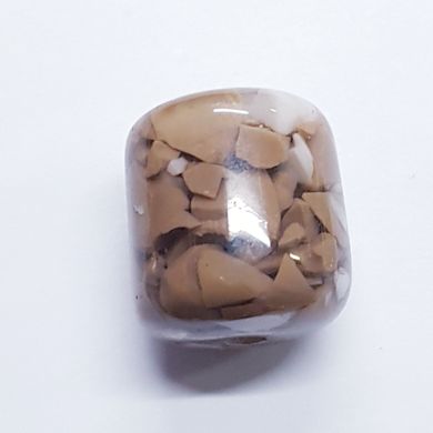 Бусина смола 19*17 мм, поштучно, имитация янтаря, коричневый