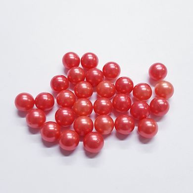 Бусина пластиковая, 8 мм, из пластмассы, красный, перламутровый