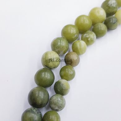 Жадеит бусины 6 мм, ~61 шт / нить, натуральные камни, на нитке, темно-зеленый